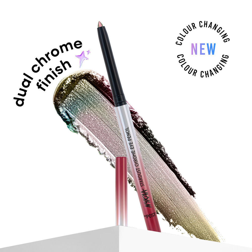 Nykaa Stardust Holographic Long Lasting Waterproof Smudgeproof Chrome Pencil Eyeliner