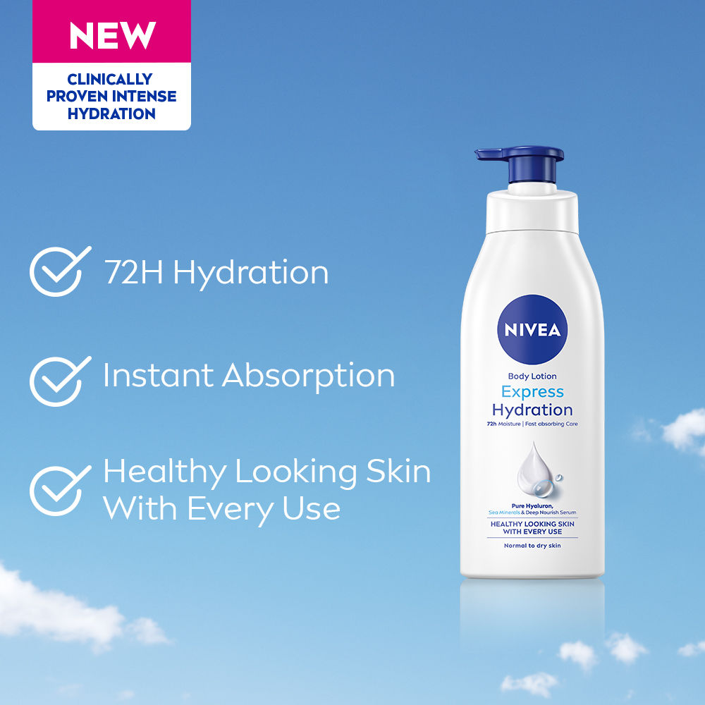 NIVEA Body Lotion for Normal Skin, Express Hydration, for Fast Absorption