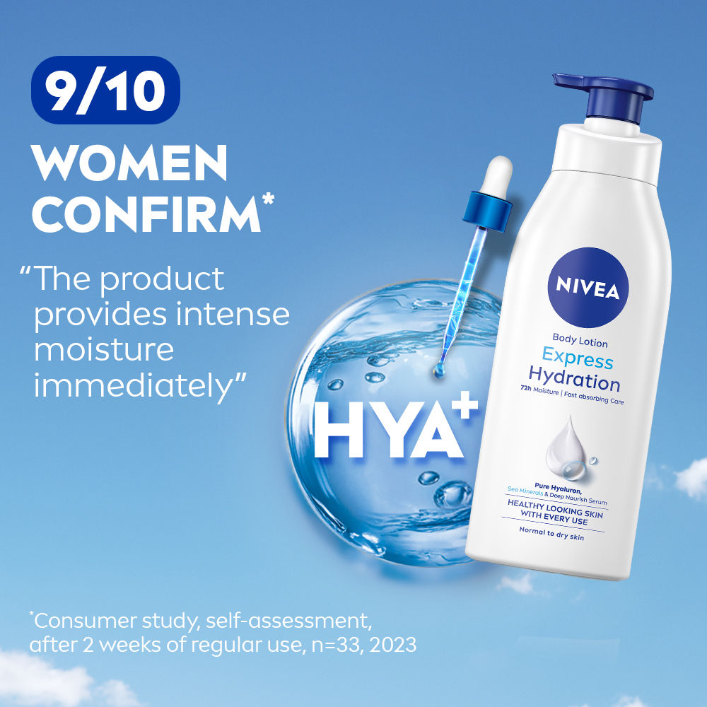 NIVEA Body Lotion for Normal Skin, Express Hydration, for Fast Absorption