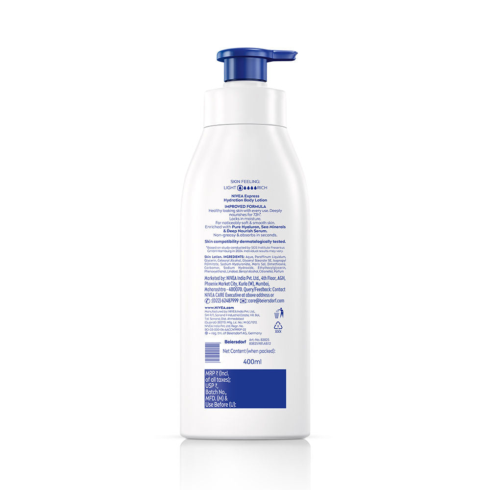NIVEA Body Lotion for Normal Skin, Express Hydration, for Fast Absorption