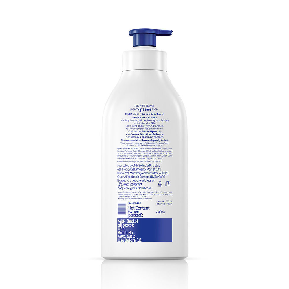 NIVEA Body Lotion, Aloe Hydration, with Aloe Vera, for Smooth, Hydrated Skin