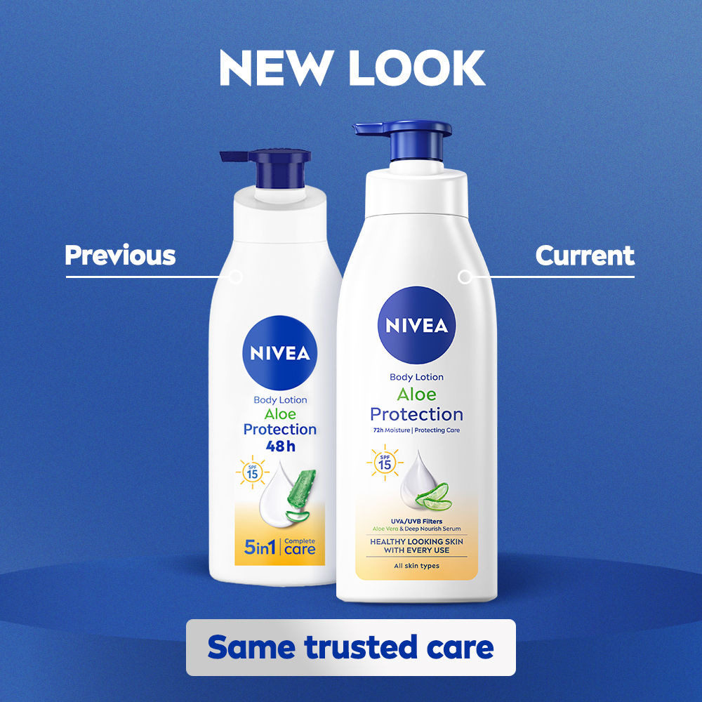 NIVEA Sunscreen lotion with SPF 15 & ALOEVERA- 5 in 1 COMPLETE CARE for 48H Moisturization