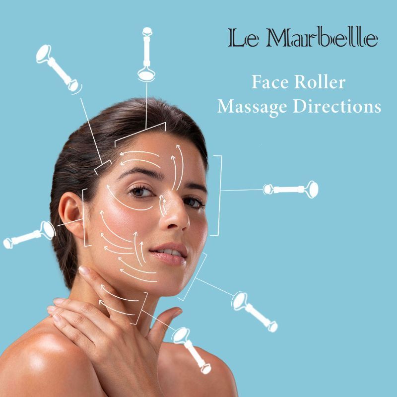 Le Marbelle Jade Roller Face Massager Face Roller For Face, Neck Glow & Skin Brightening