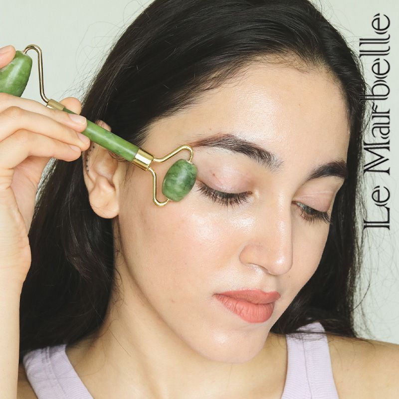Le Marbelle Jade Roller Face Massager Face Roller For Face, Neck Glow & Skin Brightening