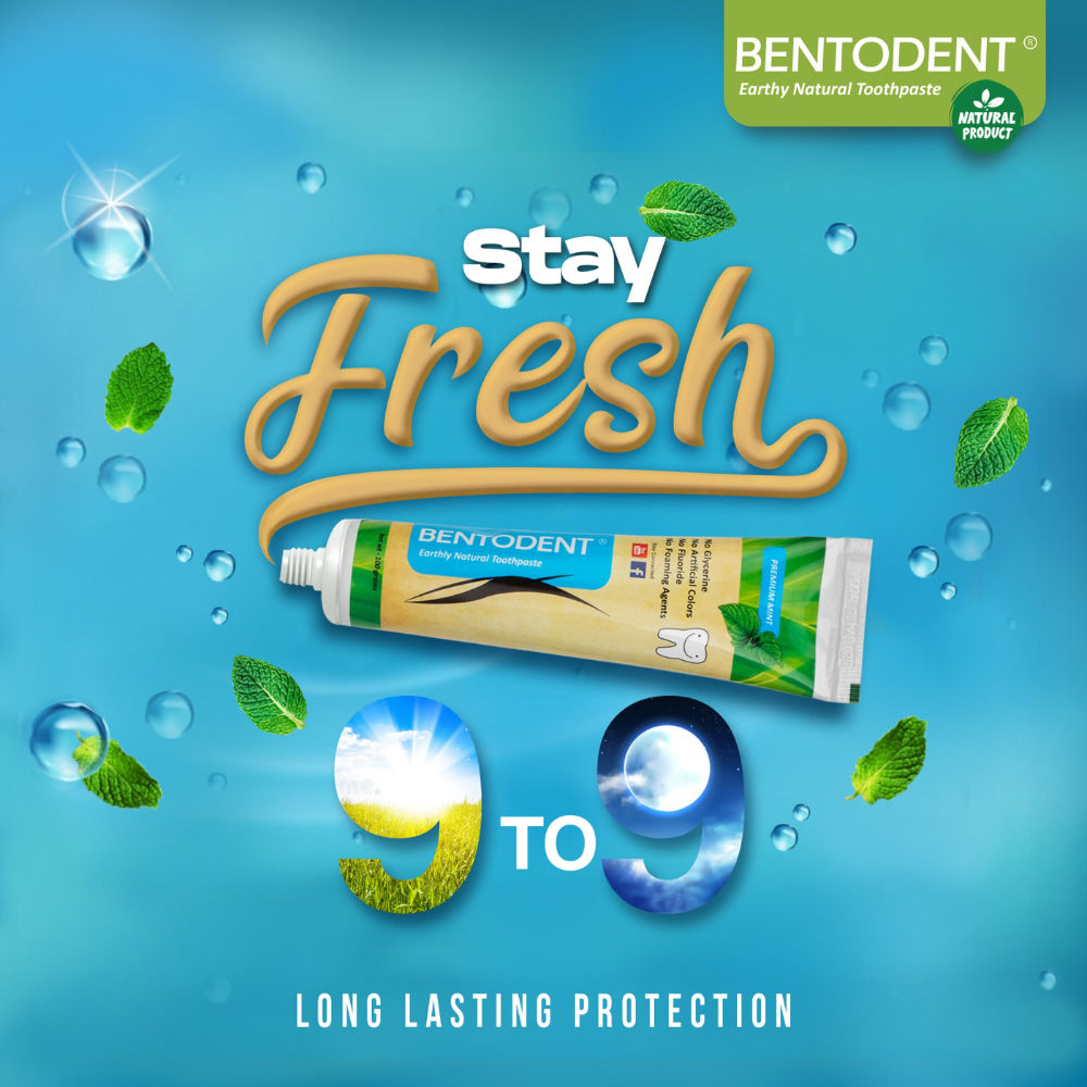 Bentodent Premium Mint Complete Care Toothpaste Natural,Vegan,SLS Free, Fluoride Free