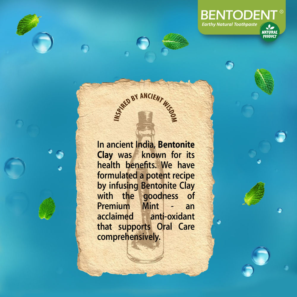 Bentodent Premium Mint Complete Care Toothpaste Natural,Vegan,SLS Free, Fluoride Free