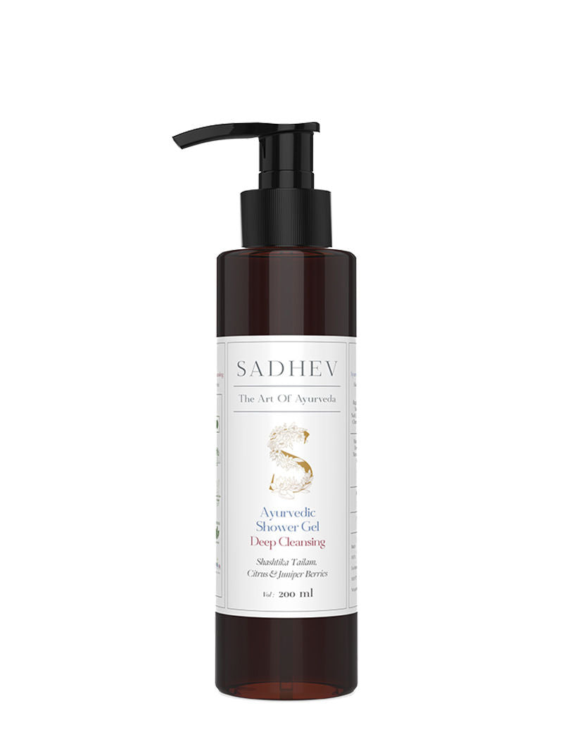 SADHEV Ayurvedic Shashtika Tailam, Citrus & Juniper Berries Deep Cleansing Shower Gel