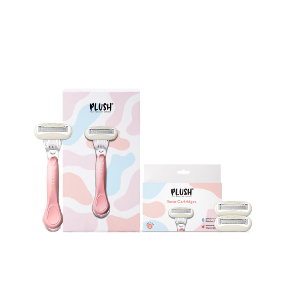 Plush 5-Blade Body Razor With Aloe Strip & Vitamin E For Smooth Shave