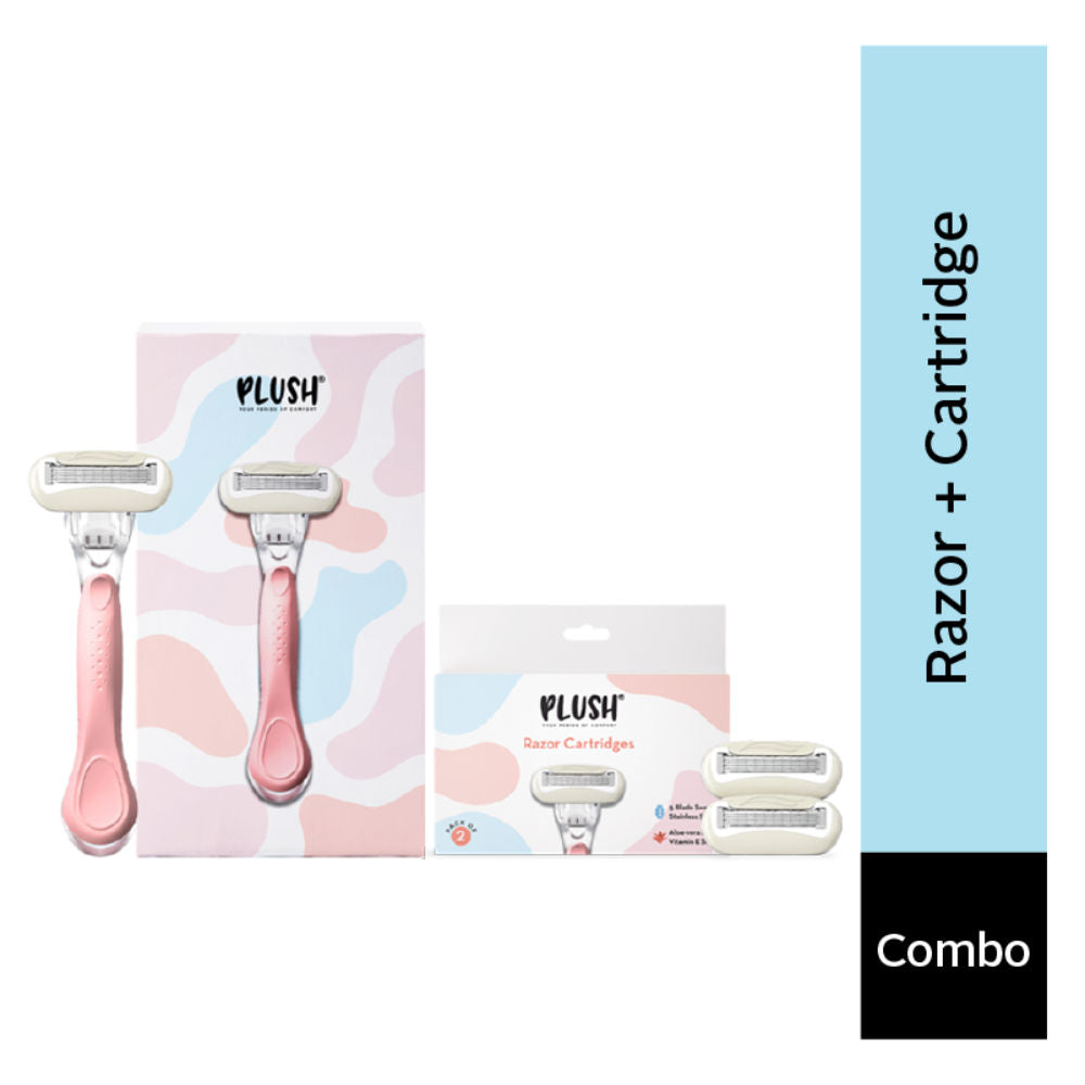 Plush 5-Blade Body Razor With Aloe Strip & Vitamin E For Smooth Shave