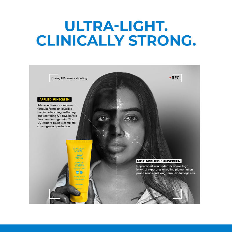 Conscious Chemist Sun Drink Ceramides Hybrid Gel Sunscreen SPF50 PA++++ With UVA/UVB & No White Cast