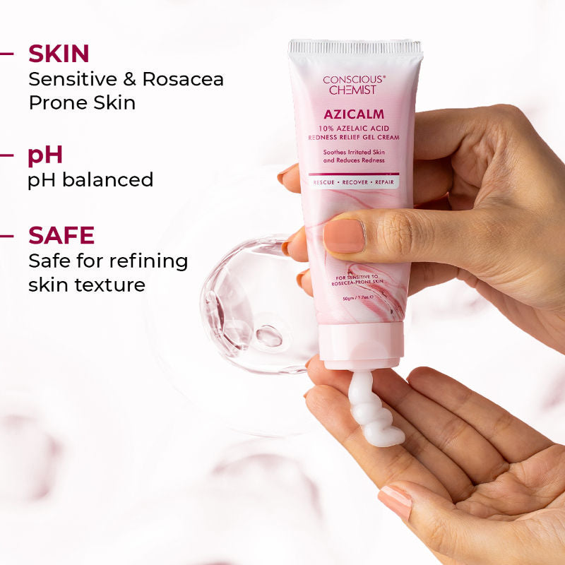 Conscious Chemist 10% Azelaic Acid Gel Cream For Redness Relief & Acne Treatment