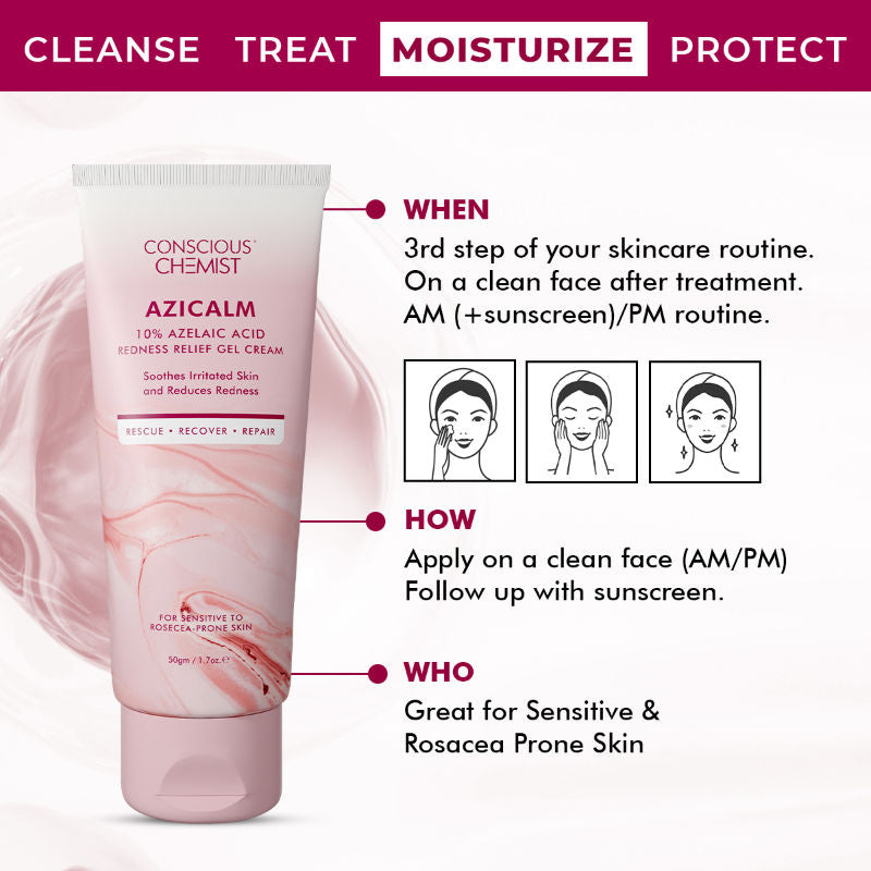 Conscious Chemist 10% Azelaic Acid Gel Cream For Redness Relief & Acne Treatment