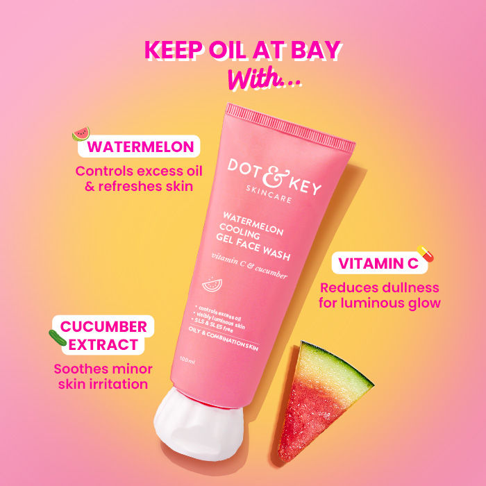Dot & Key Watermelon & Vitamin C SuperGlow Gel Face Wash For Glowing Skin & Spots Reduction