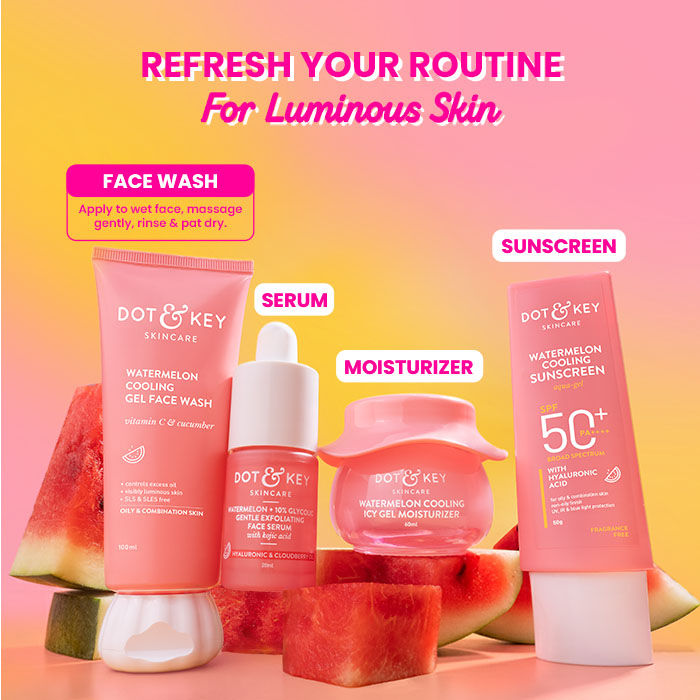 Dot & Key Watermelon & Vitamin C SuperGlow Gel Face Wash For Glowing Skin & Spots Reduction