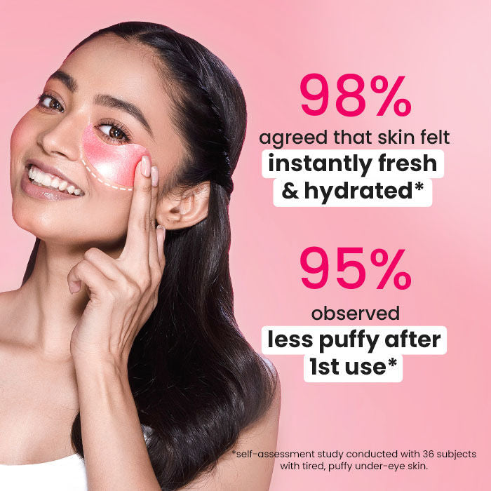 Dot & Key Watermelon Cooling Hydrogel Eye Patches, With Hyaluronic & Niacinamide, Depuffs & Cools
