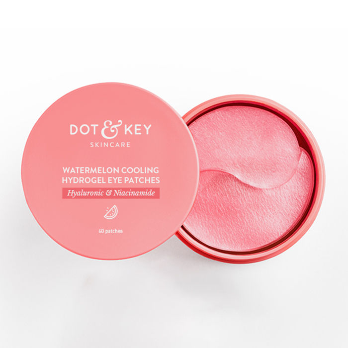 Dot & Key Watermelon Cooling Hydrogel Eye Patches, With Hyaluronic & Niacinamide, Depuffs & Cools
