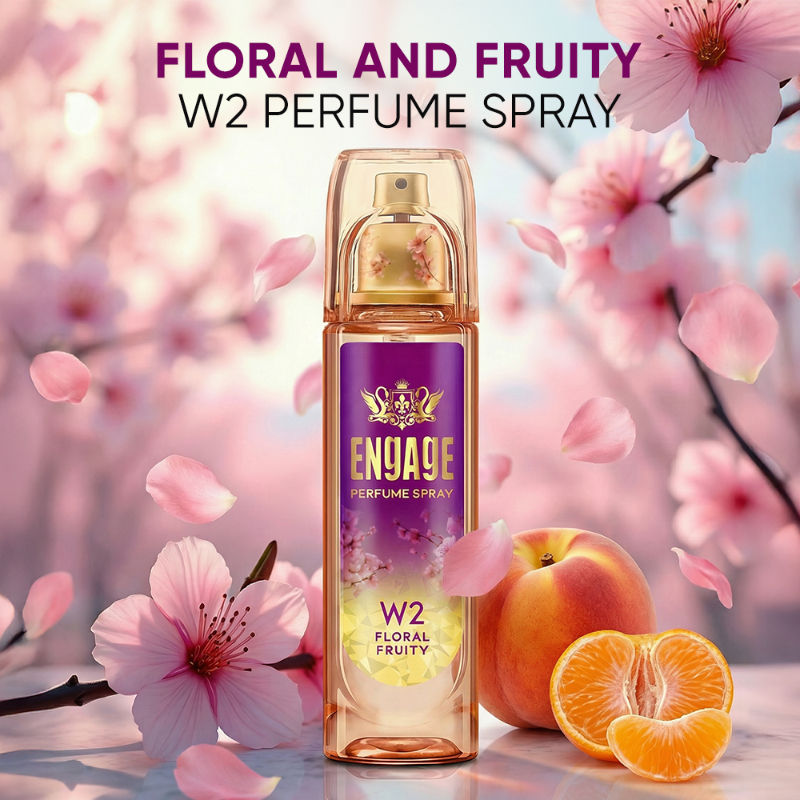 Engage W2 Perfume Spray For Women, Floral & Fruity, Skin Friendly, Long-Lasting