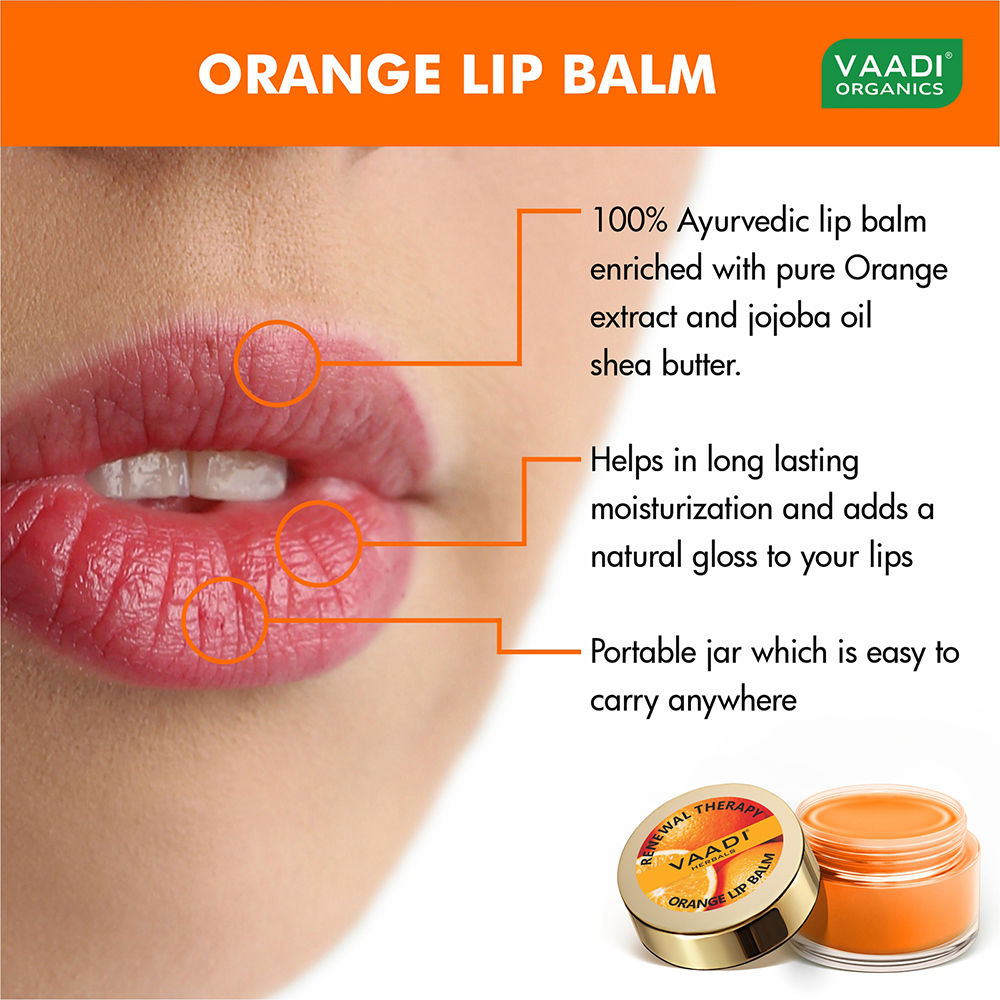 Vaadi Herbals Lip Balm with Orange & Shea Butter