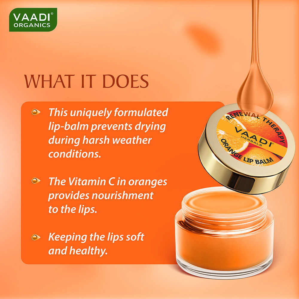 Vaadi Herbals Lip Balm with Orange & Shea Butter