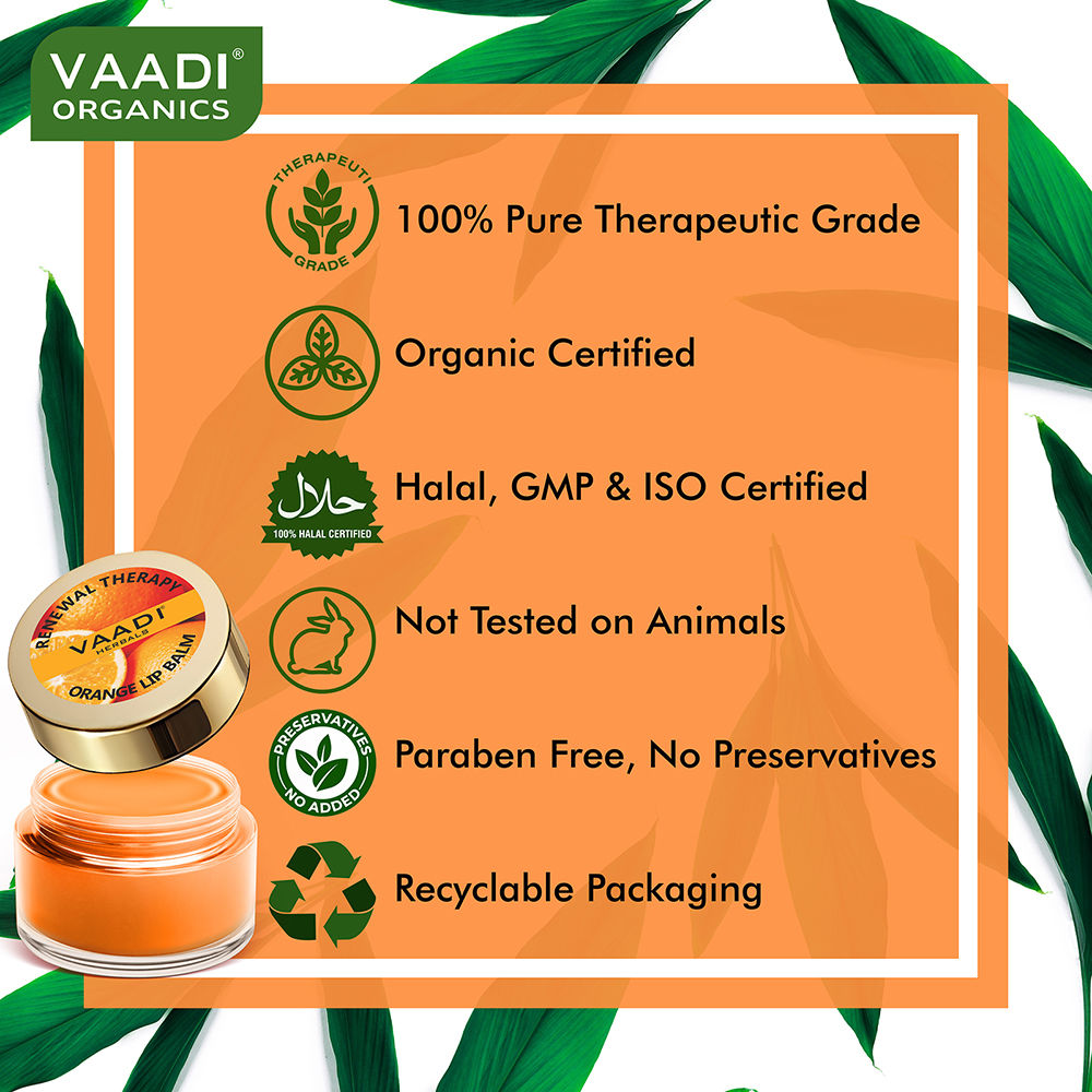 Vaadi Herbals Lip Balm with Orange & Shea Butter