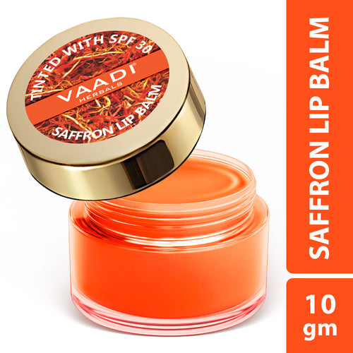 Vaadi Herbals Tinted Saffron Lip Balm with SPF30 for Dry, Chapped & Sun Damaged Lips