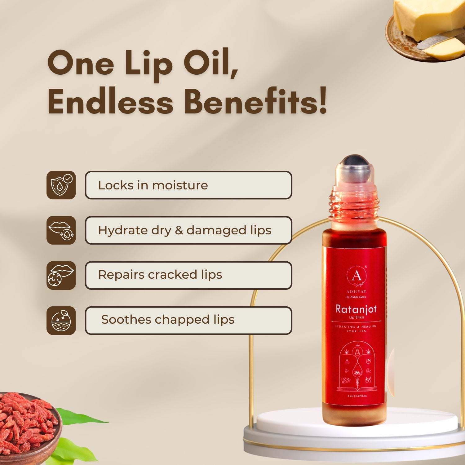 Adhyay Ratanjot Ayurvedic Lip Oil