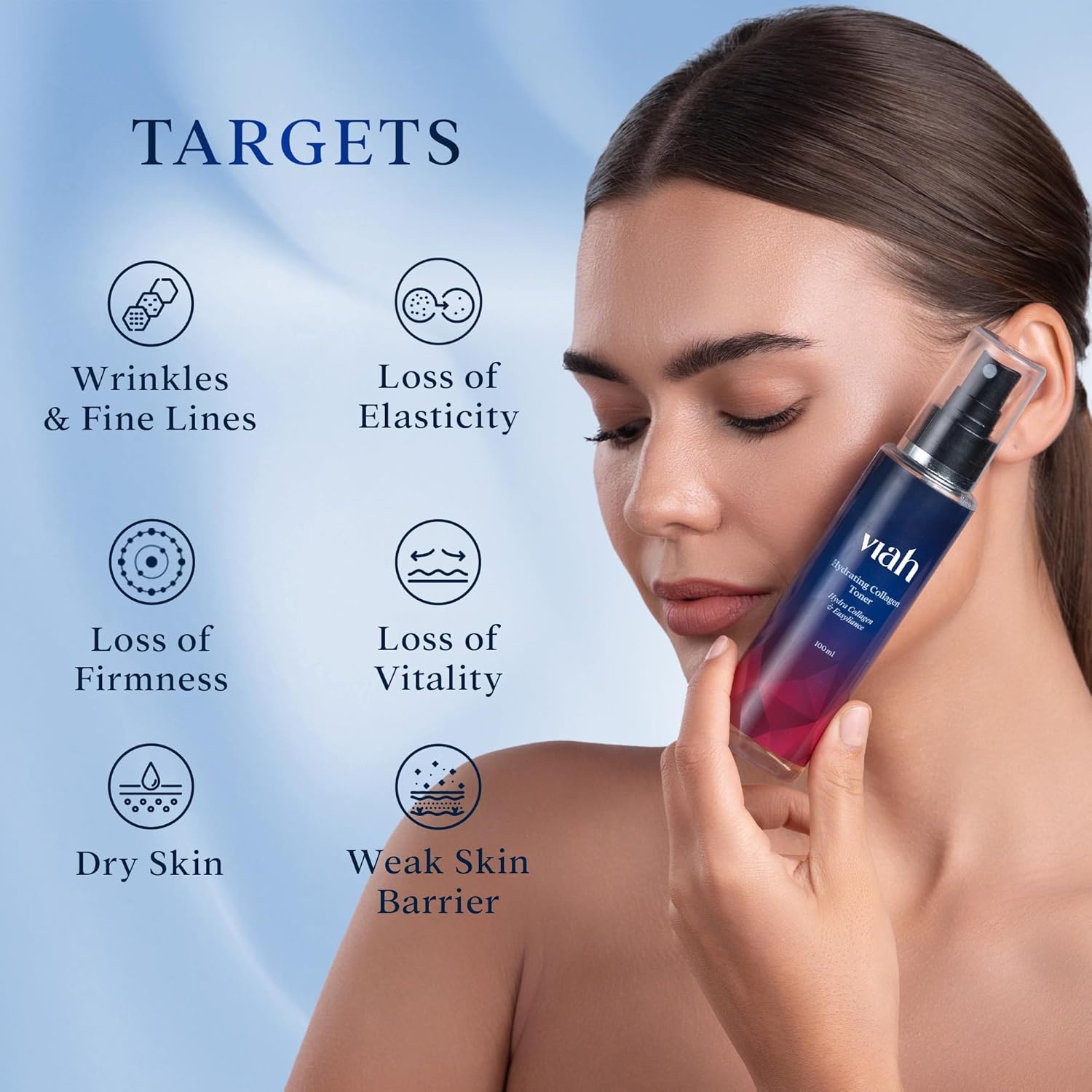 Viah Hydrating Collagen Toner with Anti Ageing & Tightening Action Rich in Hydra Collagen