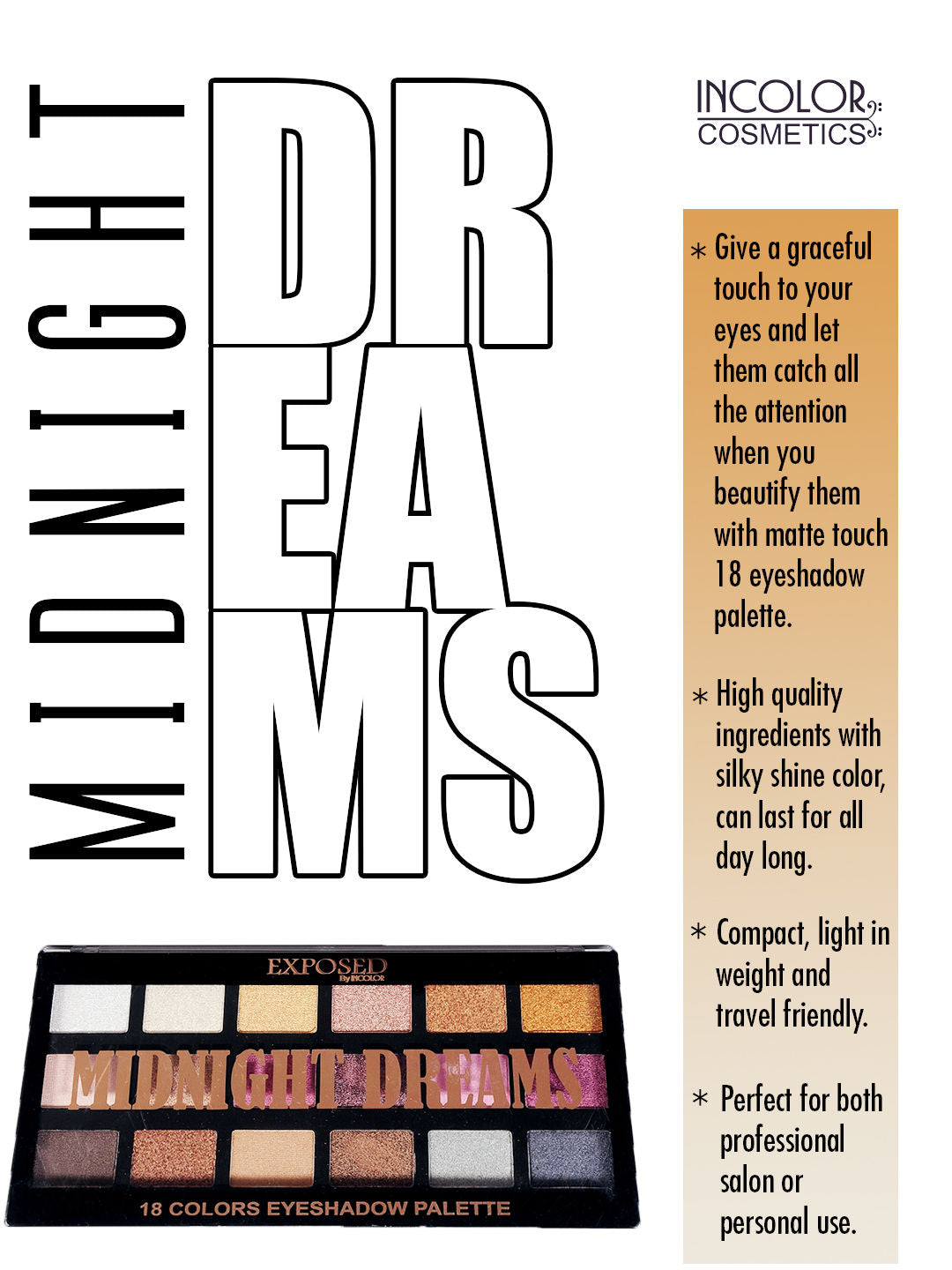 Incolor Exposed Midnight Dreams 18 Colors Eyeshadow Palette - 1