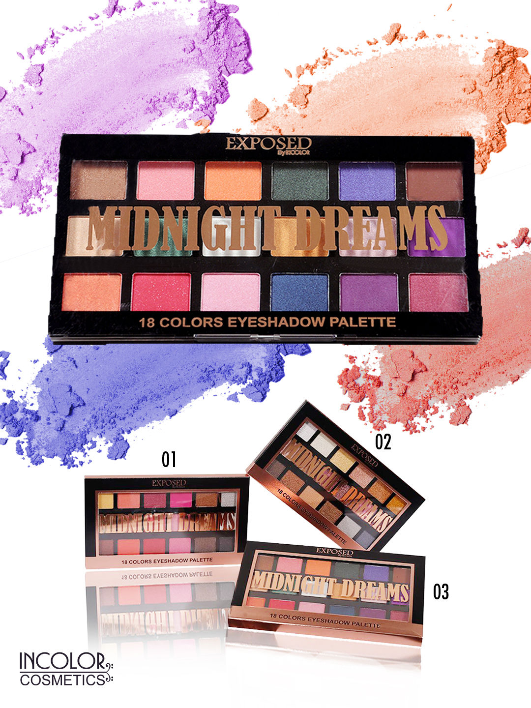 Incolor Exposed Midnight Dreams 18 Colors Eyeshadow Palette - 1