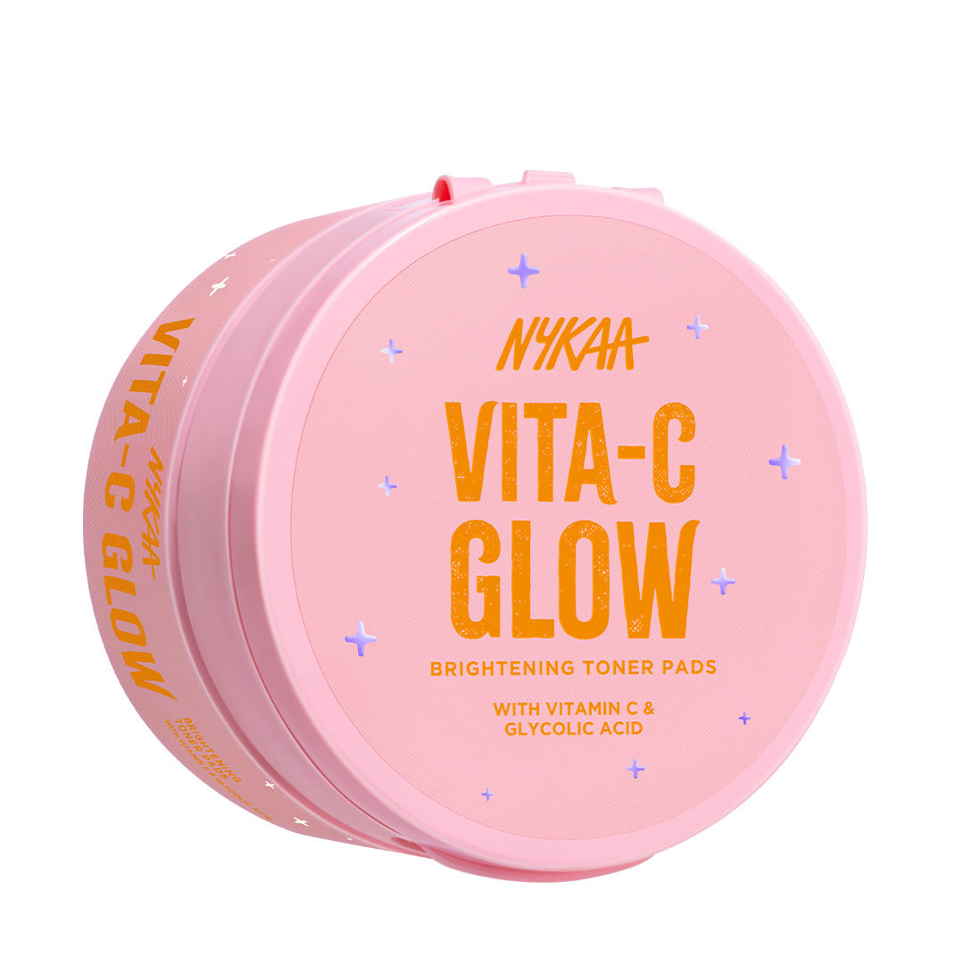 Nykaa Skin Vita-C Glow Brightening Toner Pads-Glycolic Acid & Vitamin C For Glow & Exfoliation