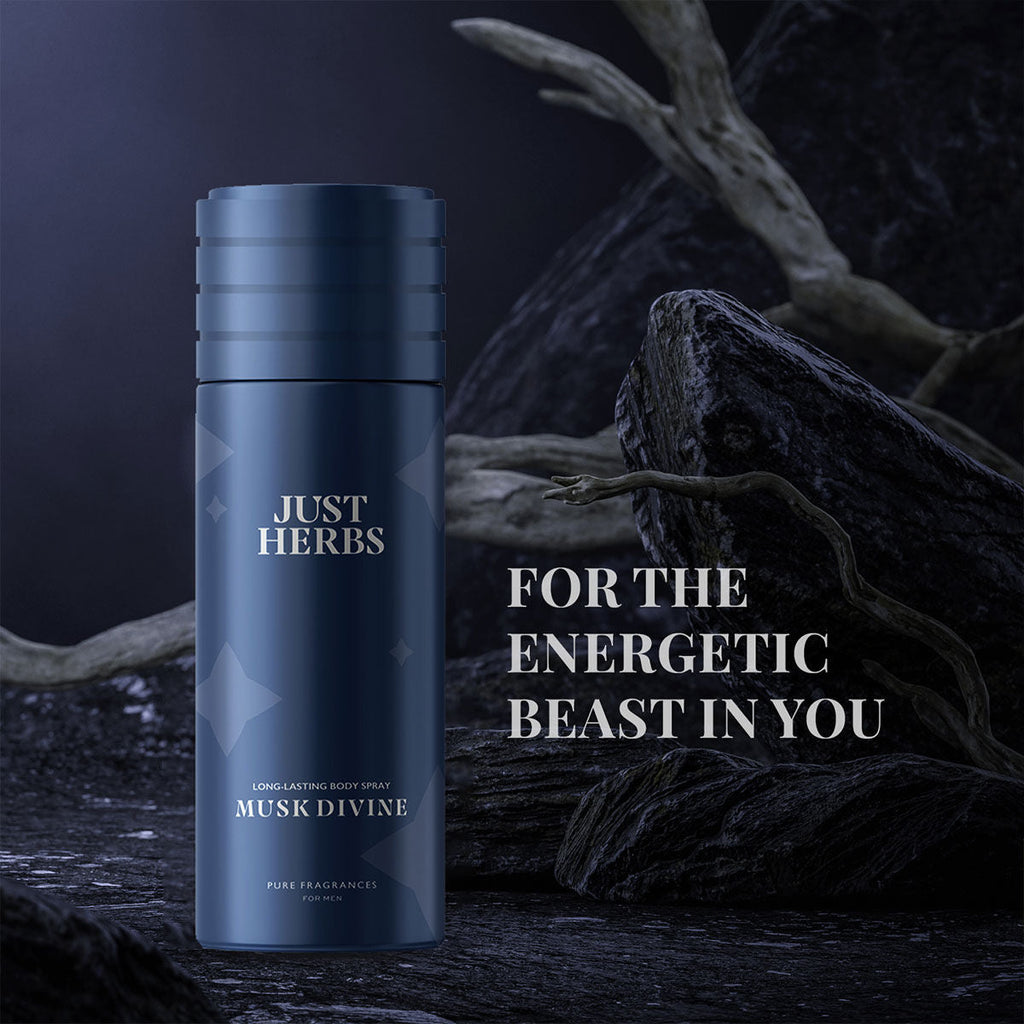 Just Herbs Long Lasting & Refreshing Deodorant And Body Spray - Musk Divine
