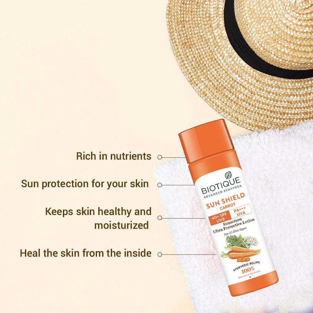 Biotique Bio Carrot Ultra Soothing Face Lotion 40+ SPF Sunscreen