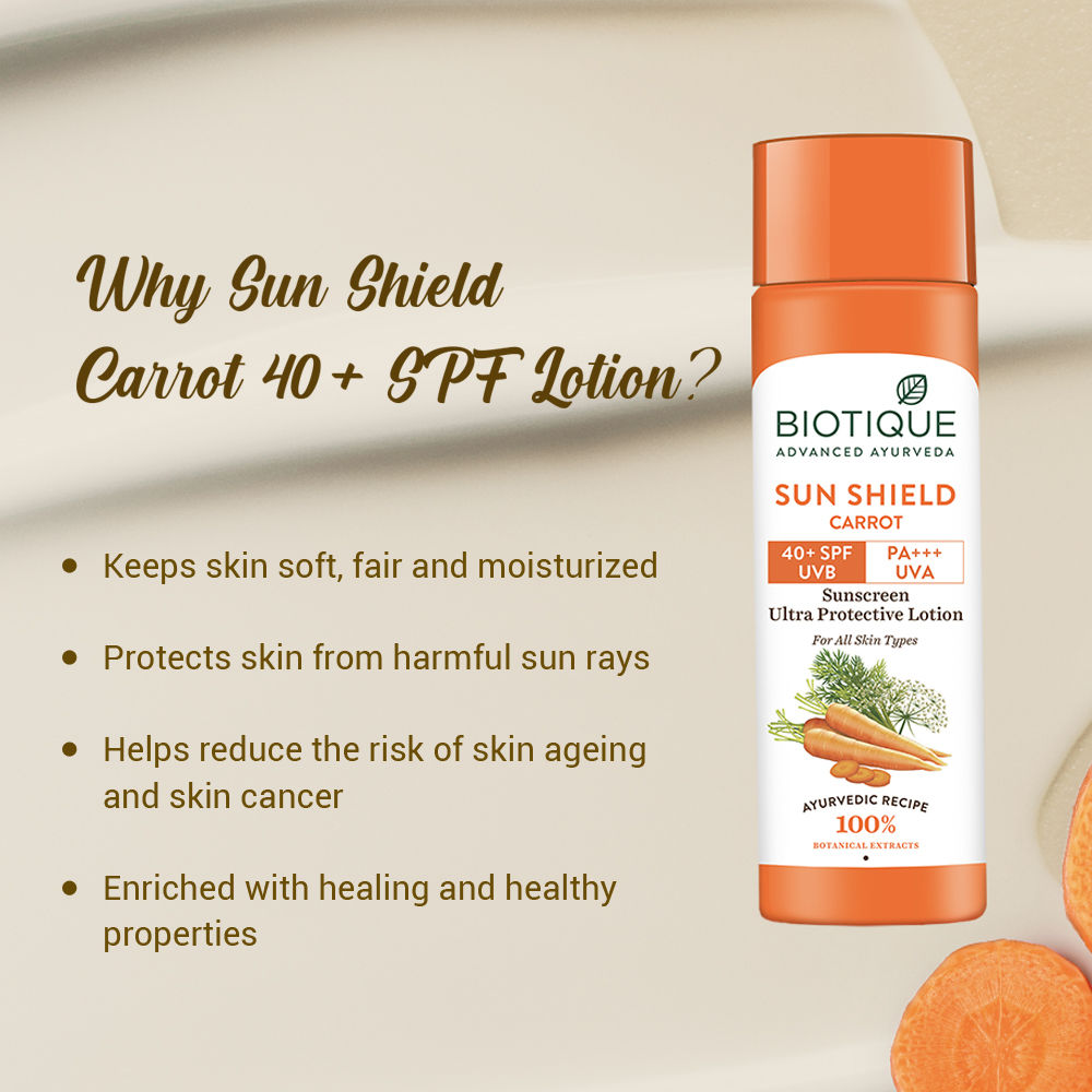 Biotique Bio Carrot Ultra Soothing Face Lotion 40+ SPF Sunscreen