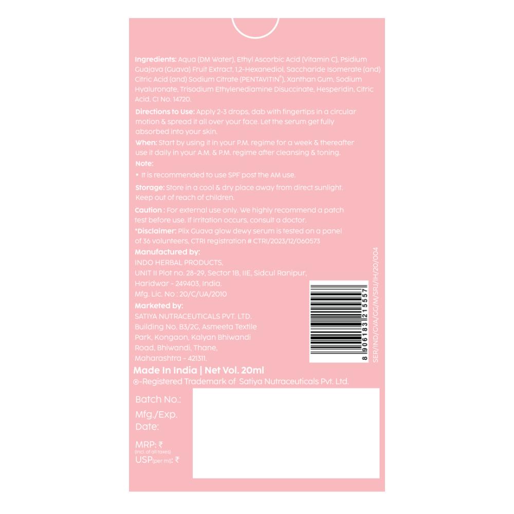 PLIX 10% Vitamin C Guava Face Serum for Skin Brightening & Even tone with Hyaluronic acid & Pentavitin