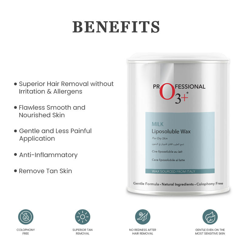 O3+ Milk Liposoluble Wax For Dry Skin Body Hair Removal