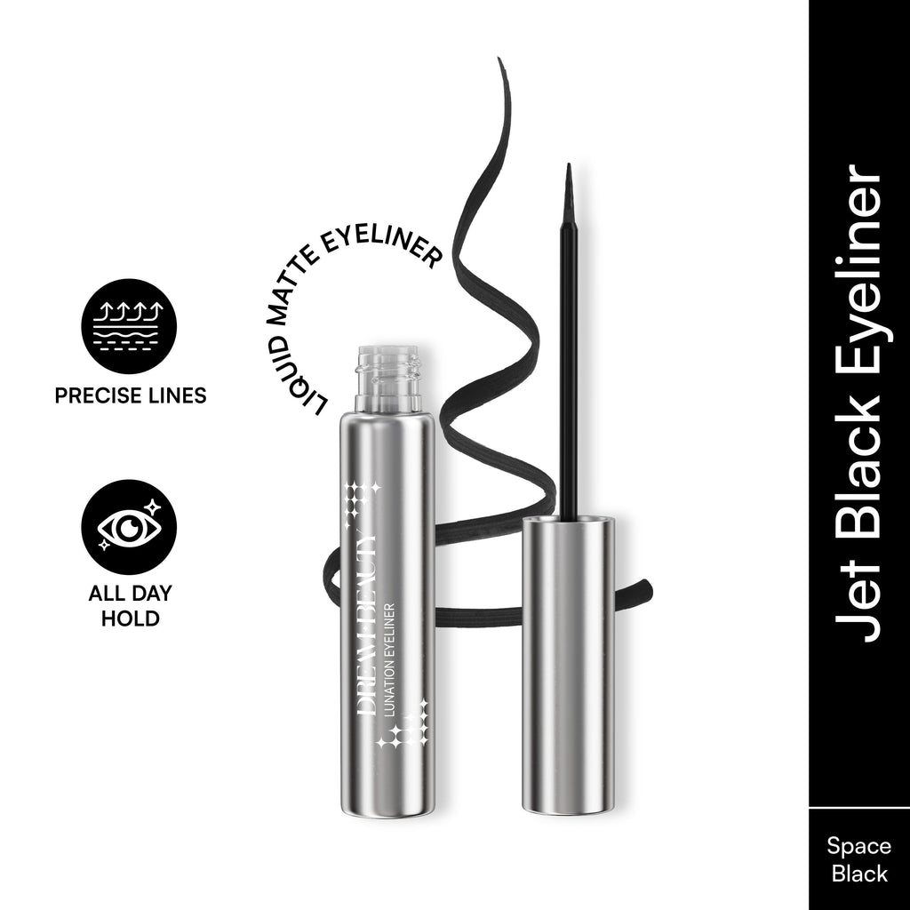 Dream Beauty Lunation Eyeliner, Smudgeproof, Waterproof, Lasts Upto 24Hr - Space Black