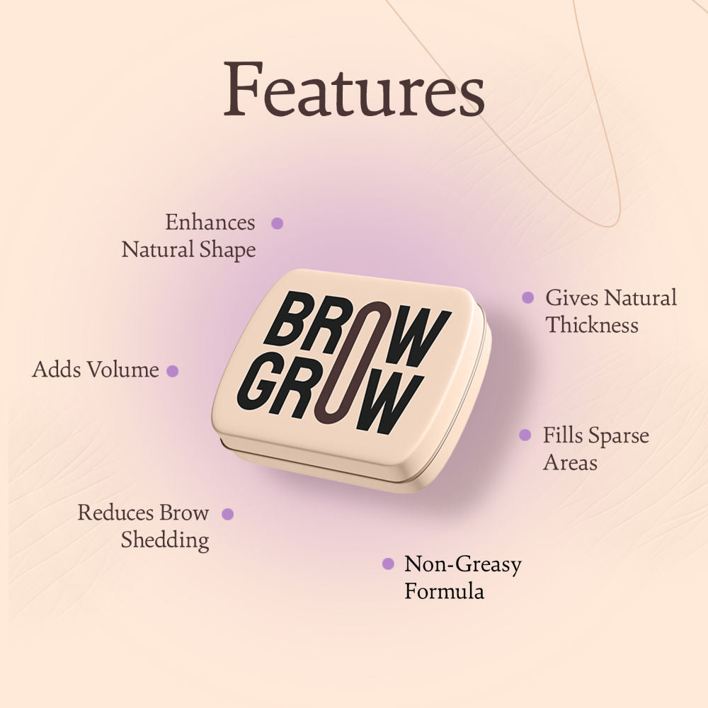 Indulgeo Essentials Brow Grow - Brow Growth Enhancer with 2 Spoolies - Promotes Eyebrow Growth