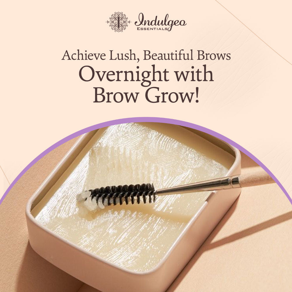 Indulgeo Essentials Brow Grow - Brow Growth Enhancer with 2 Spoolies - Promotes Eyebrow Growth