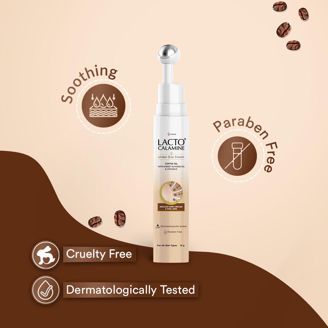 Lacto Calamine Under Eye Cream for Dark Circles, Puffiness with Coffee Oil & Vitamin E