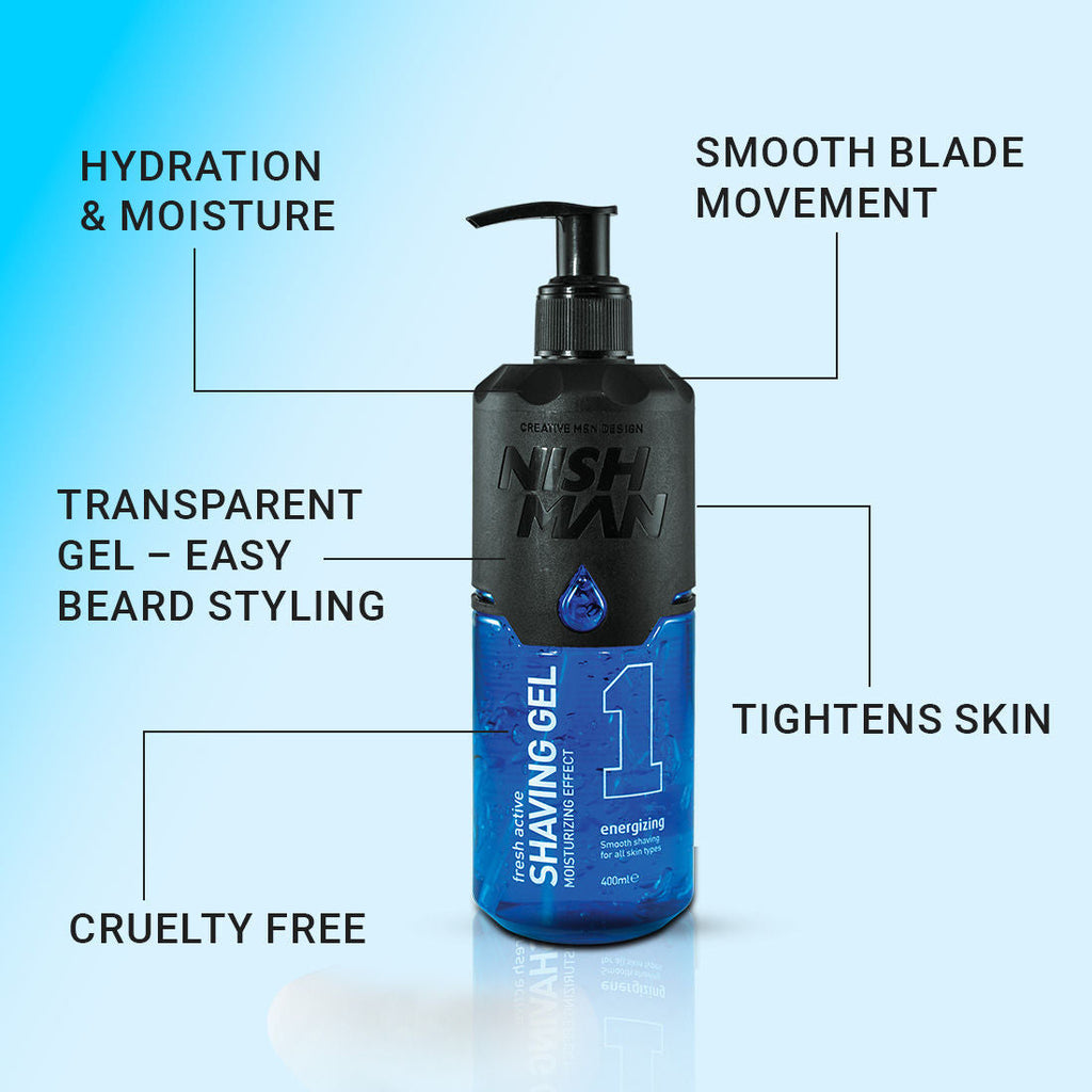 NishMan Fresh Active Energizing Shaving Gel Moisturizing Effect