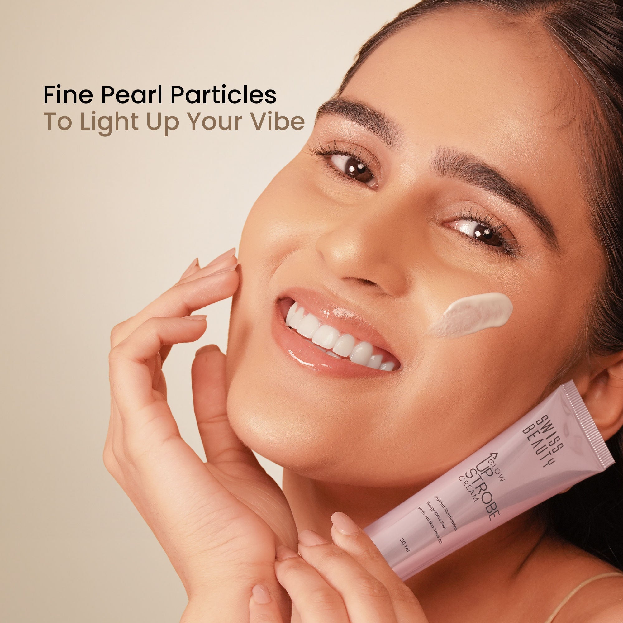 Swiss Beauty Glow Up Strobe Cream, Dewy Radiance, Versatile Use With Jojoba Oil