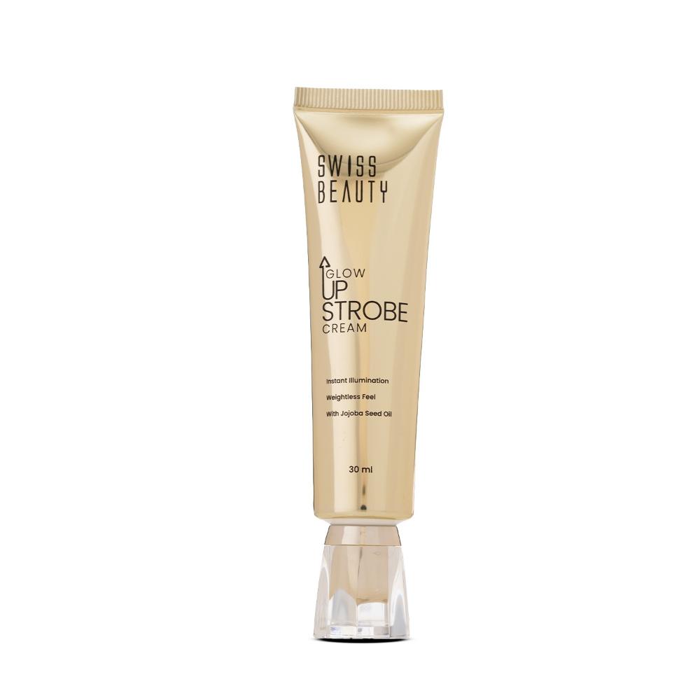 Swiss Beauty Glow Up Strobe Cream, Dewy Radiance, Versatile Use With Jojoba Oil