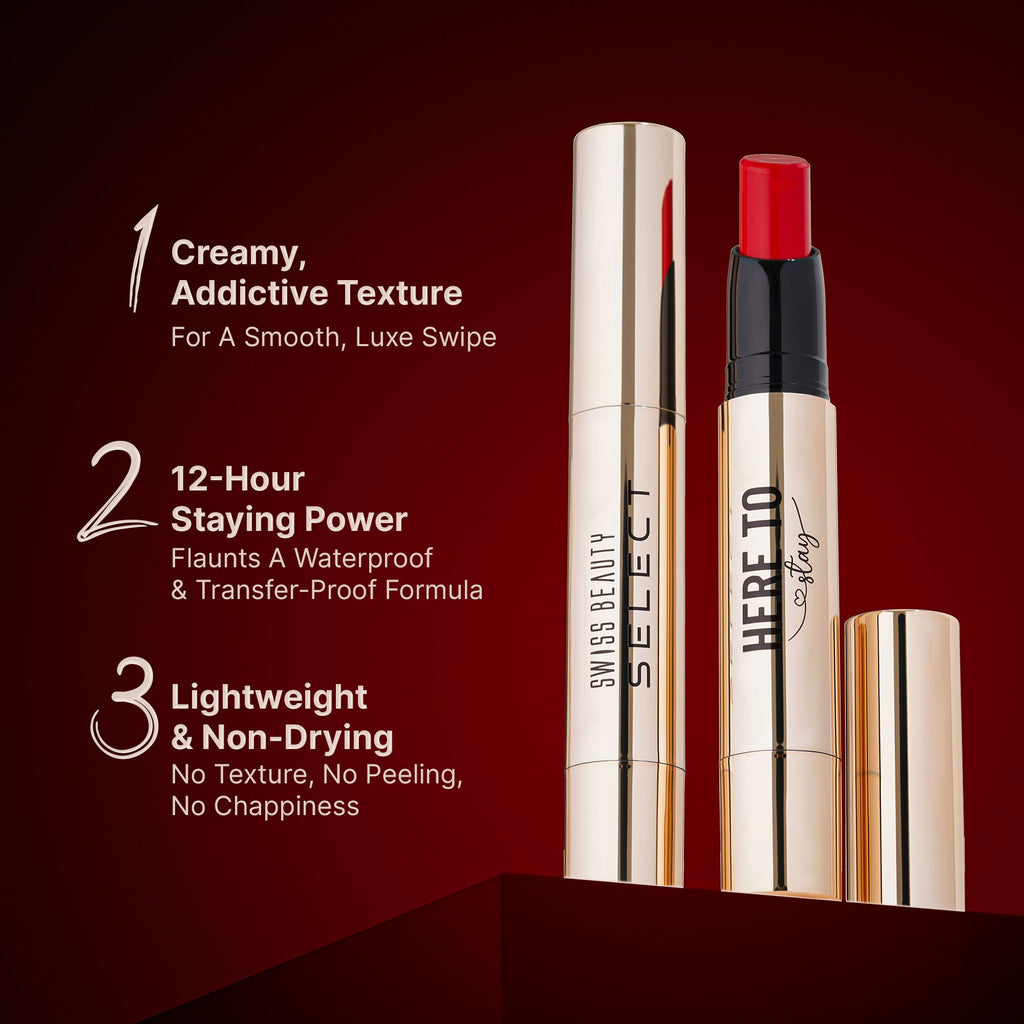 Swiss Beauty Select Here To Stay Lip Crayon Velvety-Matte Finish , 12-Hour Stay