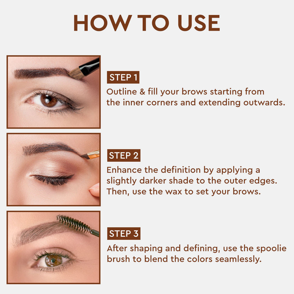 C2P Pro Eyebrow Enhancer Eyeshadow Palette With Wax Cream Celestial 3 in 1 Fill Set Shape
