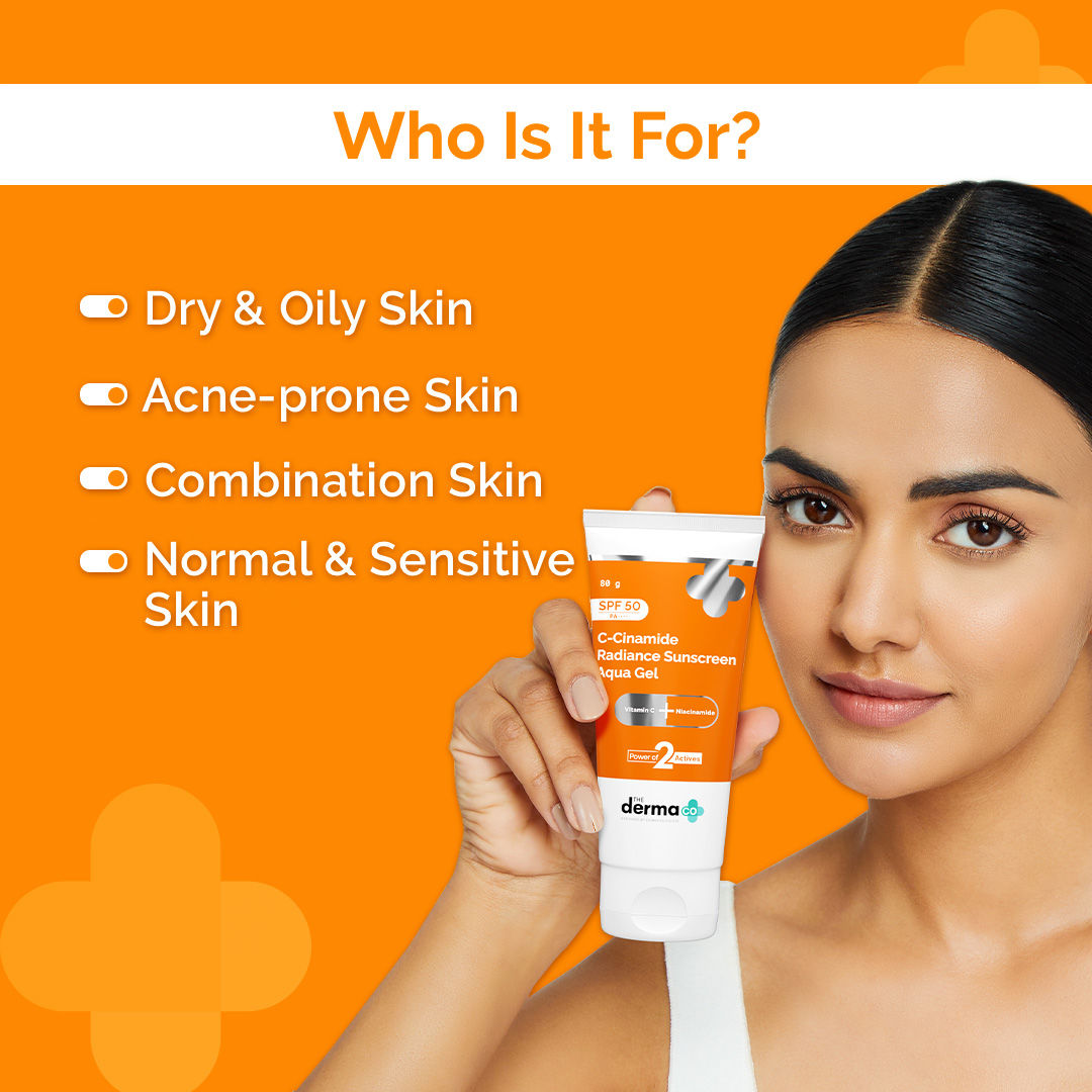 The Derma Co C-Cinamide Sunscreen SPF 50 Aqua Gel PA++++ With Vitamin C & Niacinamide