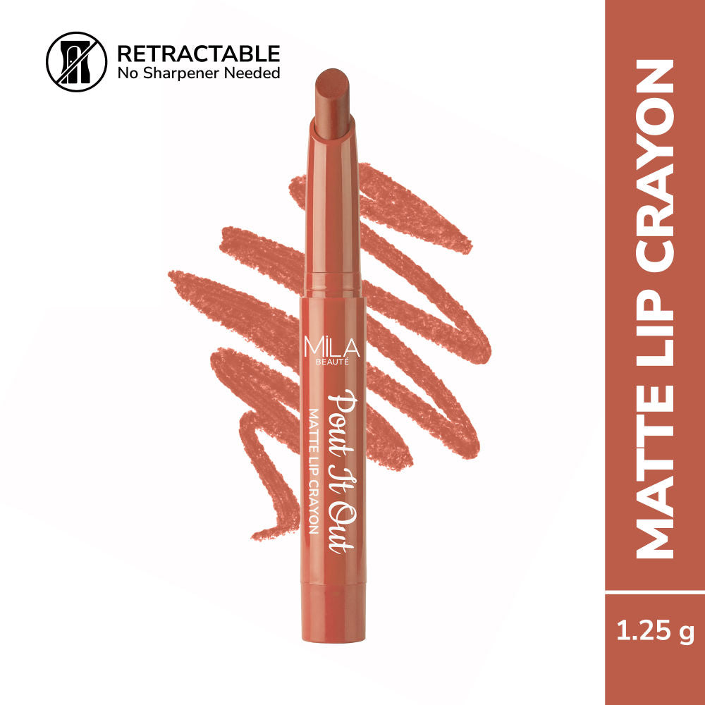 Mila Beauté Pout It Out Long Lasting & Matte Finish Lip Crayon Lipstick