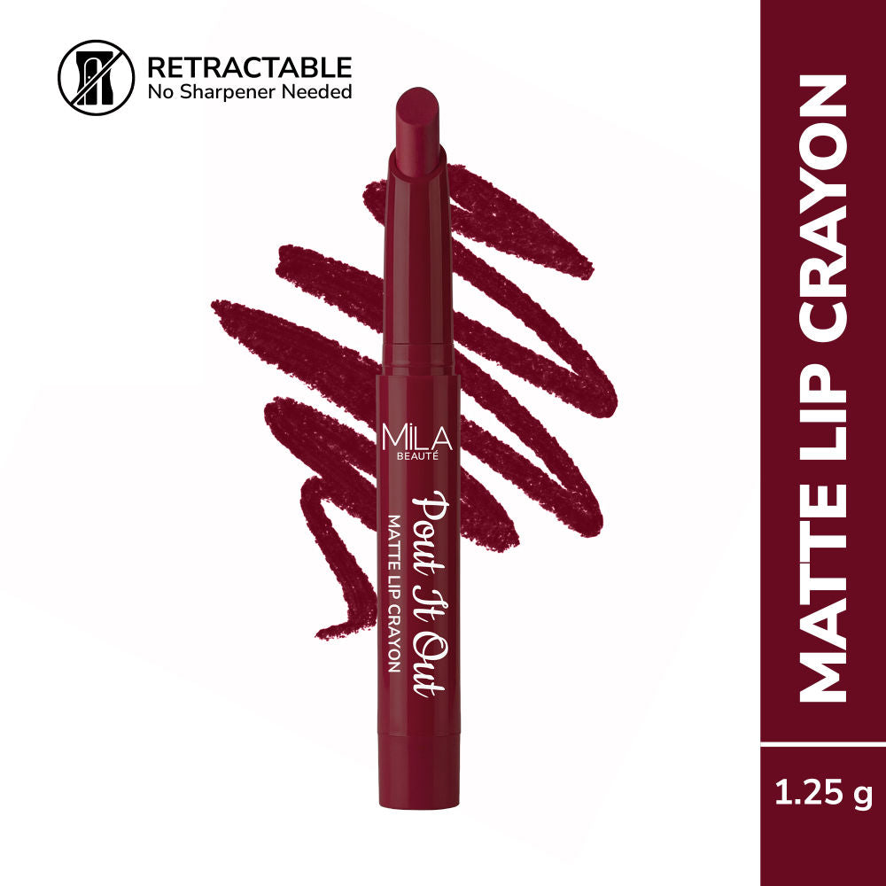 Mila Beauté Pout It Out Long Lasting & Matte Finish Lip Crayon Lipstick