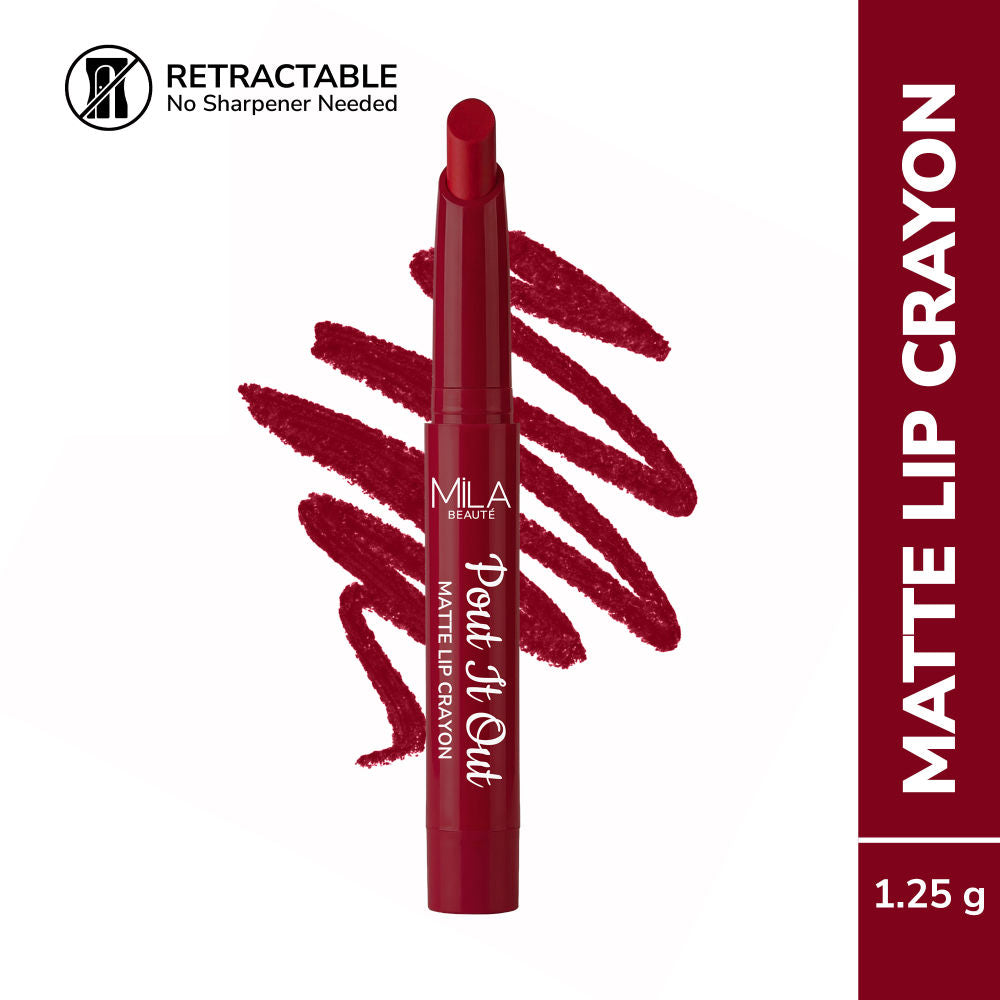 Mila Beauté Pout It Out Long Lasting & Matte Finish Lip Crayon Lipstick
