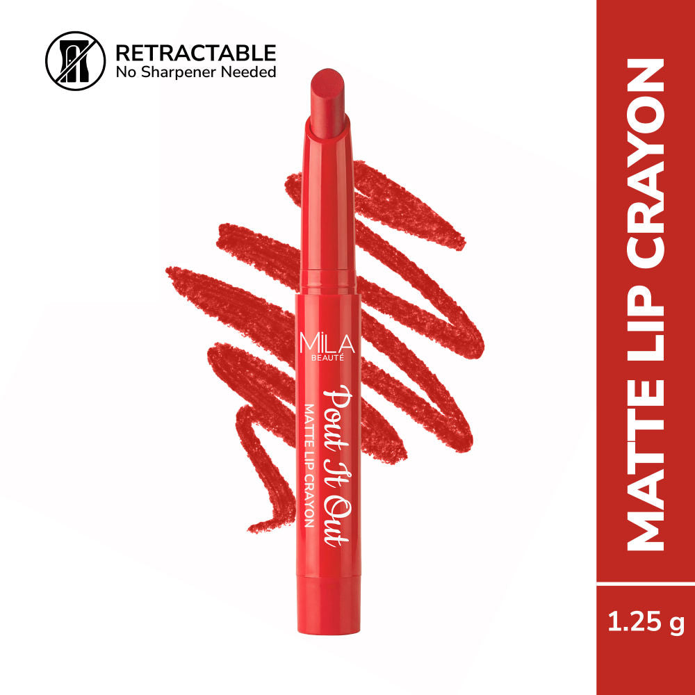 Mila Beauté Pout It Out Long Lasting & Matte Finish Lip Crayon Lipstick