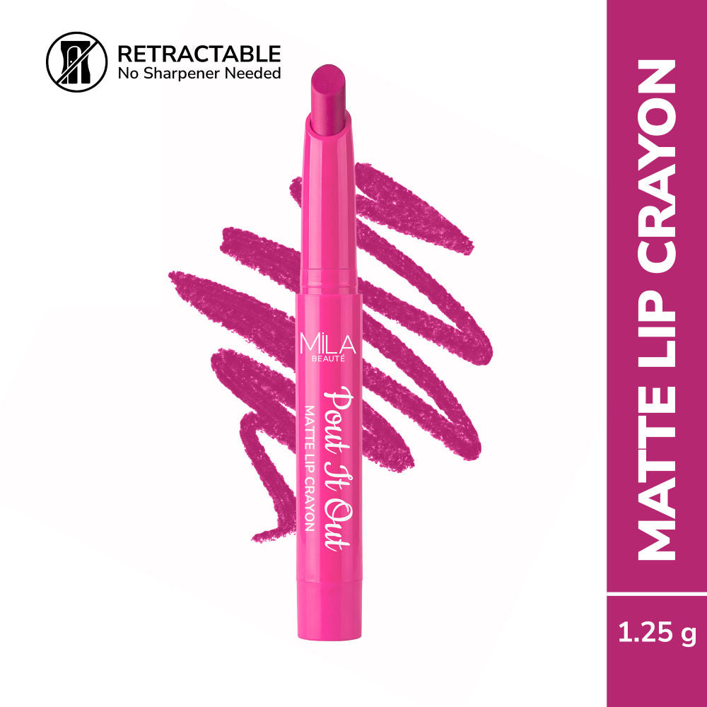 Mila Beauté Pout It Out Long Lasting & Matte Finish Lip Crayon Lipstick